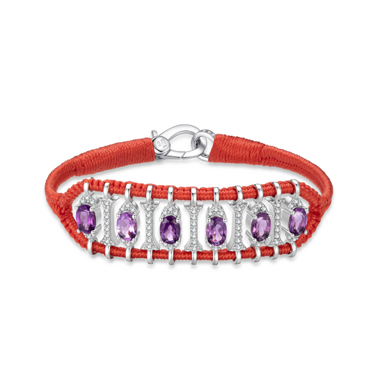 Bracelet Teresina saumon - améthystes