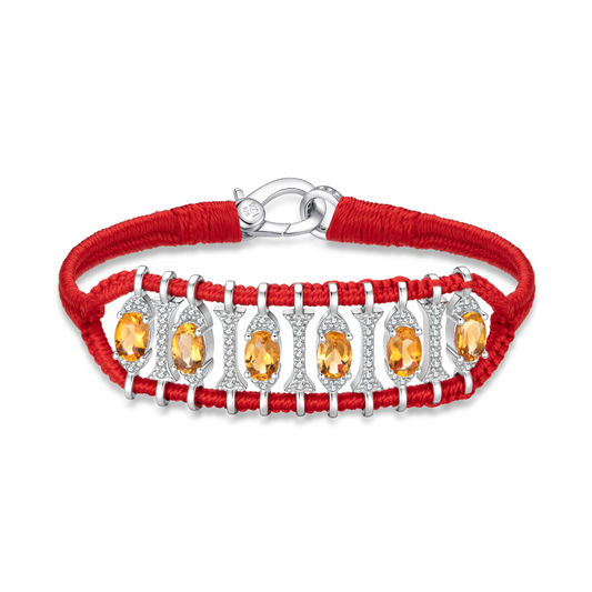 Bracelet Teresina rouge - Citrines