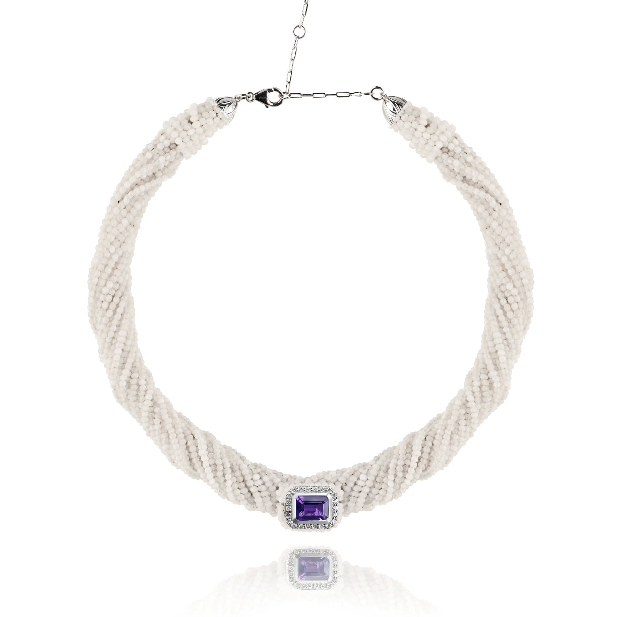 Tornado White Necklace - Topaz