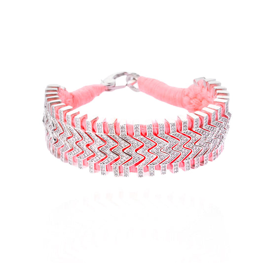 Trancoso Neon Coral bracelet in 925 silver and diamonds