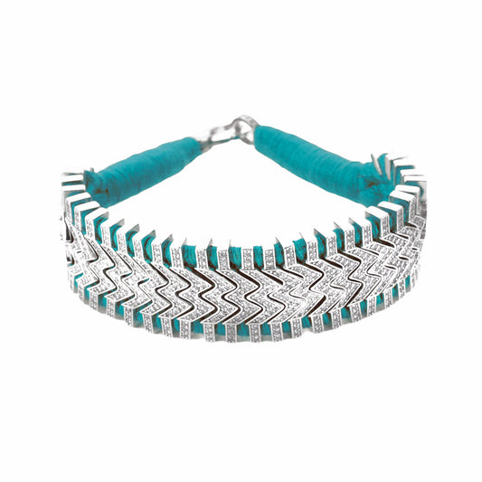 Trancoso Turquoise bracelet in 925 silver and diamonds