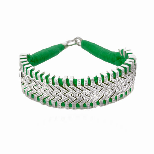 Trancoso Green bracelet in 925 silver and diamonds