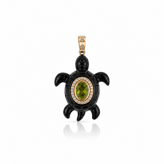 Onyx Turtle Pendant