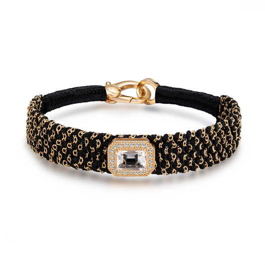 bracelet vicky noir - cristal