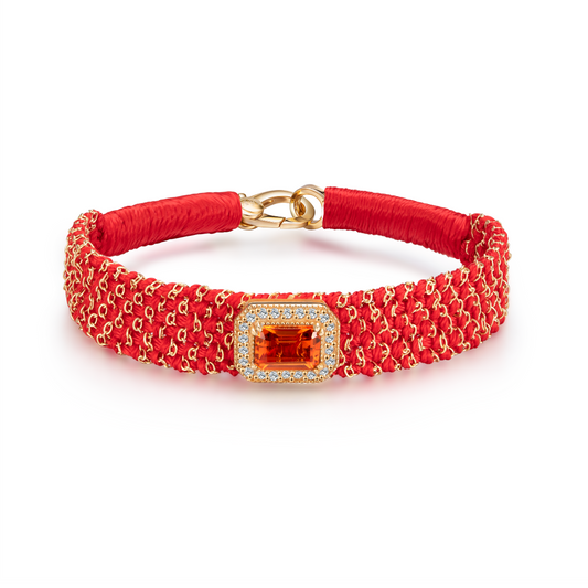 bracelet vicky rouge - citrine de madère