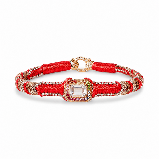bracelet amy saumon - silver - cristal